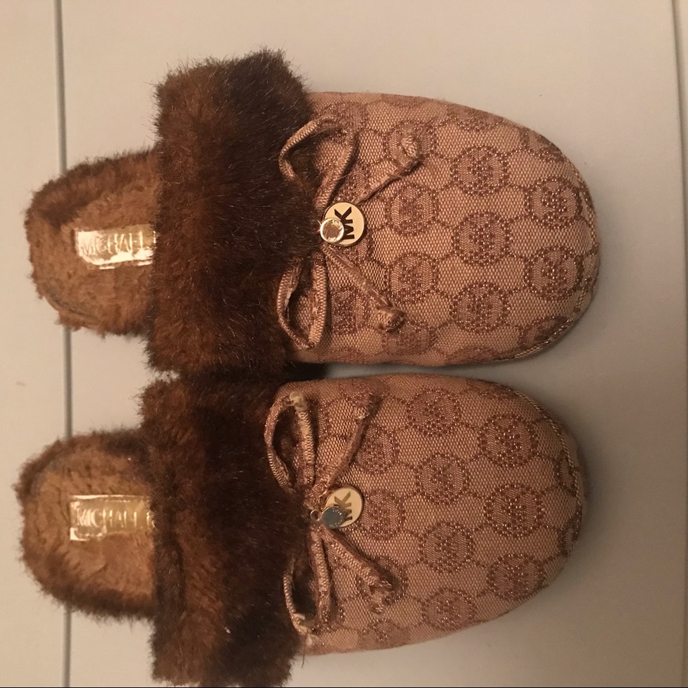 Michael Kors furry slippers